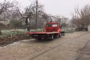 Captura del vídeo de Ametse de la nevada en Benizalón este martes.