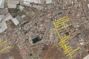 En amarillo, las calles que serán asfaltadas.