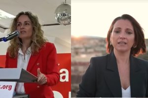 Las candidatas del PSOE (izquierda) y del PP (derecha) en Albox para las elecciones de mayo.