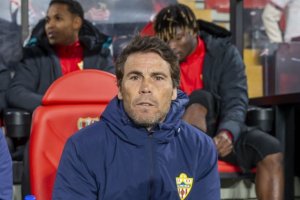 Rubi, entrenador del Almería, en Vallecas.