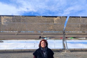 Sámar Fayad Herreras, en un momento del recorrido por las instalaciones de la Plataforma Solar de Almería (PSA).