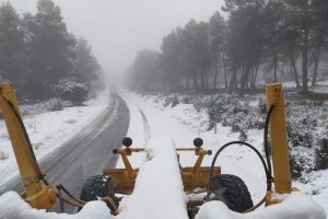 Nieve en las carreteras de la provincia.