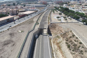 Vista aérea de la parte del soterramiento ferroviario ejecutado