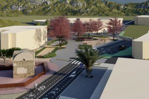 Recreación de la futura entrada a Abla tras las obras.