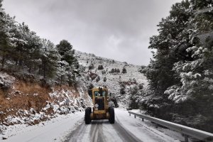 Nieve en las carreteras de la provincia.