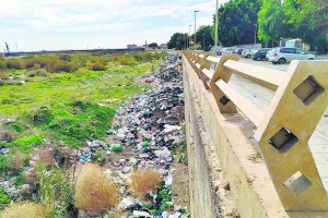 Esta es la imagen que presenta la ribera del río Andarax en su recorrido por la barriada de el Puche.