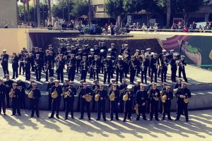 La banda de cornetas y tambores Nuestra Señora del Carmen, en un reciente concierto en la Rambla.