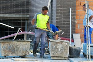Imagen de archivo de trabajadores de la construcción.