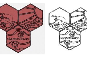 Dibujo de las piezas que compondrán el pavimento del Paseo según el proyecto inicial.