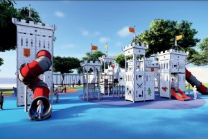 Imagen renderizada del castillo medieval que presidirá el parque.