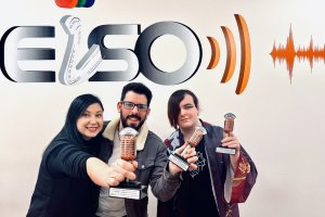 Ernesta Petruliene, Aridani Lorenzo y Gabriella Piñeiro, ganadores de la XVI Maratón de Radio de EISO.