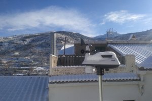 Estación meteorológica instalada en la localidad de Bacares en la Sierra de los Filabres