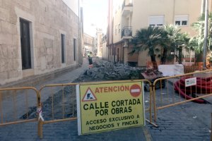 Calle Hospital y Plaza de Gómez Campana, en obras.