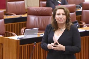 Carmen Crespo en el Parlamento.