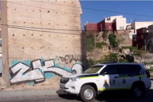 Imagen de la pintada que realizaron en el Torreón