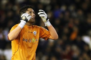 Diego Alves en su última temporada con el Almería, la 2010-2011.