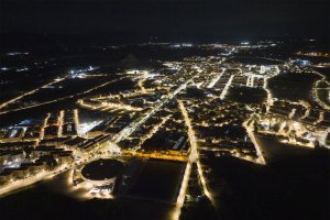 El municipio veratense a vista de pájaro con su nueva luminaria LED.