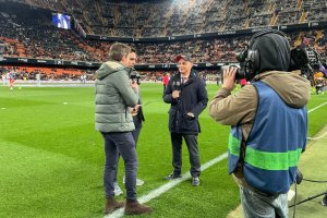Joao Gonçalves en la previa del Valencia-Almería en Mestalla.