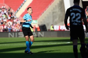 Sánchez Martínez en el Almería-Atlético de Madrid esta temporada.