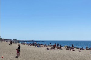 Imagen de la playa de la capital esta pasada Semana Santa.