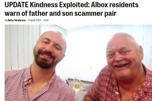 Imagen de la publicación de un periódico anglosajón advirtiendo sobre las presuntas estafas.