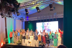 Los componentes de la candidatura durante su presentación.