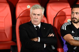 Carlo Ancelotti en el Almería-Real Madrid de la primera jornada (1-2).