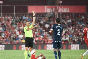 Guillermo Cuadra Fernández en el partido Almería-Girona que terminó 3-2.