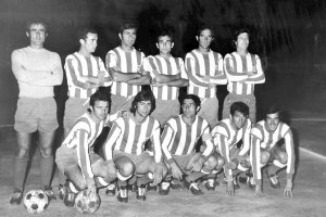 Martín Doblado; Zapata, Juanín, Reyes, Márquez, Maxi, Rojas, Unamuno, Goros, Montero y Fernández, el 5 de mayo de 1973.