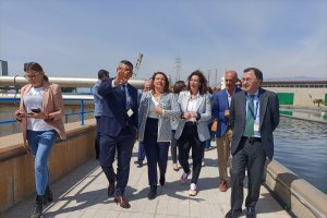 Visita a la EDAR de El Toyo de Carmen Crespo y María del Mar Vázquez