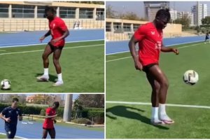 Imágenes del vídeo que ha subido el delantero maliense a sus redes sociales.