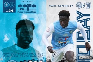 El cartel del partido en Santo Domingo.