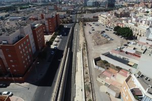 Vista aérea del entronque del soterramiento de El Puche en Los Molinos