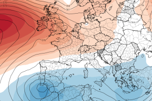 Mapa de precipitaciones en la provincia.