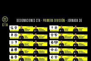 Los árbitros de la jornada 36 en Primera División.
