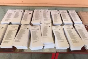 Papeletas para introducir en la urna.