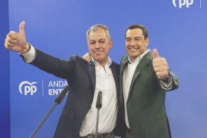 Juanma Moreno junto al alcaldable del PP en Sevilla.