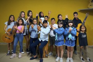 Foto del grupo Jóvenes Flamencos del Morato bajo la dirección de Antonio de Quero.