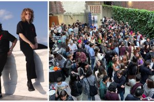 Amalia Torrecillas y Casilda García. Al lado, españoles en Nueva York en el primer evento del proyecto Tierra Extraña, celebrado en el KJCC.