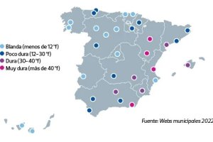 Mapa de la calidad del agua en España.