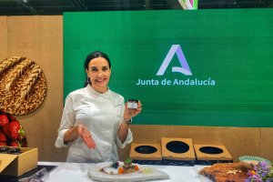 García, en el stand de la Junta de Andalucía.