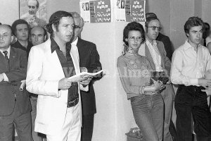 Jesús Ruiz Esteban en la presentación de su libro de entrevistas ‘Estos almerienses’, en el año 1974.
