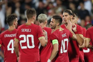 Babic celebrando la victoria de su selección contra Jordania por 3-2.