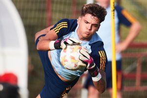 Bruno Iribarne entrenando con España en Alfaz del Pi (Alicante).