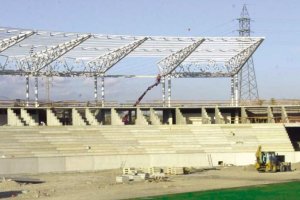 Así comenzaron las obras del Estadio de los Juegos Mediterráneos en 2002.
