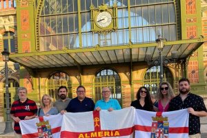Foto en la antigua estación de tren.