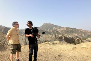 El equipo de grabación ha visitado el Desierto de Tabernas.