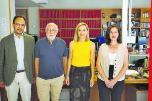 Desde la izquierda, Antonio Hernando (PSOE), Manuel Pérez Sola (Sumar), Maribel Sánchez (PP) y Rocío de Meer (Vox), el pasado lunes en La Voz de 