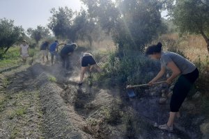Limpieza de acequia en el barranco de Janá de Oria.