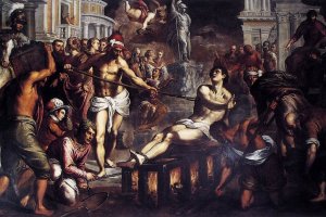 Un grabado con el martirio de San Lorenzo en Roma el 10 de agosto del año 258